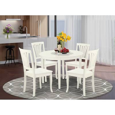Retro Round Dining Set 5Pc - 42 Inch Table & 4 Chairs - Renaissance Style Kitchen Furniture