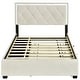preview thumbnail 5 of 12, Beige Button-Tufted Wingback Bed Velvet Frame Storage Platform Full Bed with Drawers, Trundle Bed and Smart LED Light Bed Frame