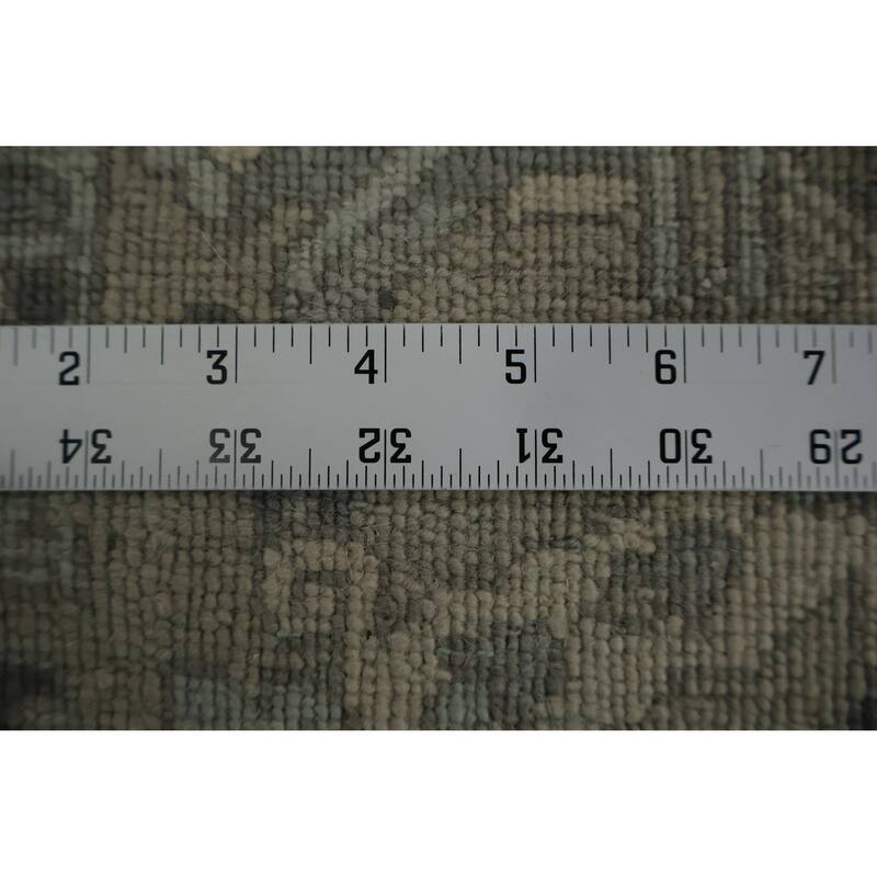 Hand Knotted Oriental 100% Wool Carpet Transitional Floral Greys & Charcoal Oushak Area Rug - 8' 7'' X 6' 0''