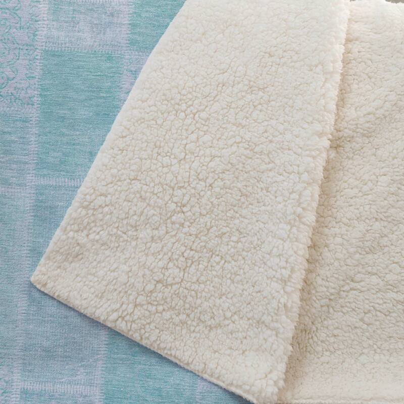 Premium Machine Washable Vintage Patchwork Sherpa Throw Blanket