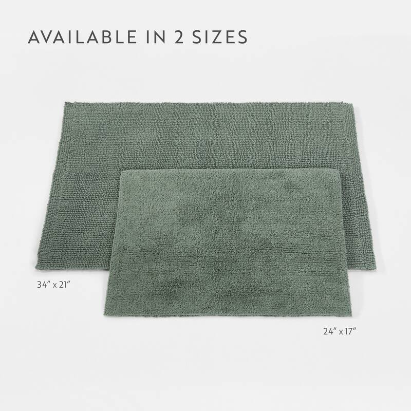 Becky Cameron 100% Cotton Reversible Solid Bath Mat