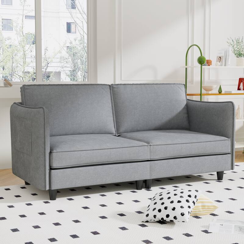 74.27'' 2 Seater Grey Fabric Loveseat Sofa for Small Spaces