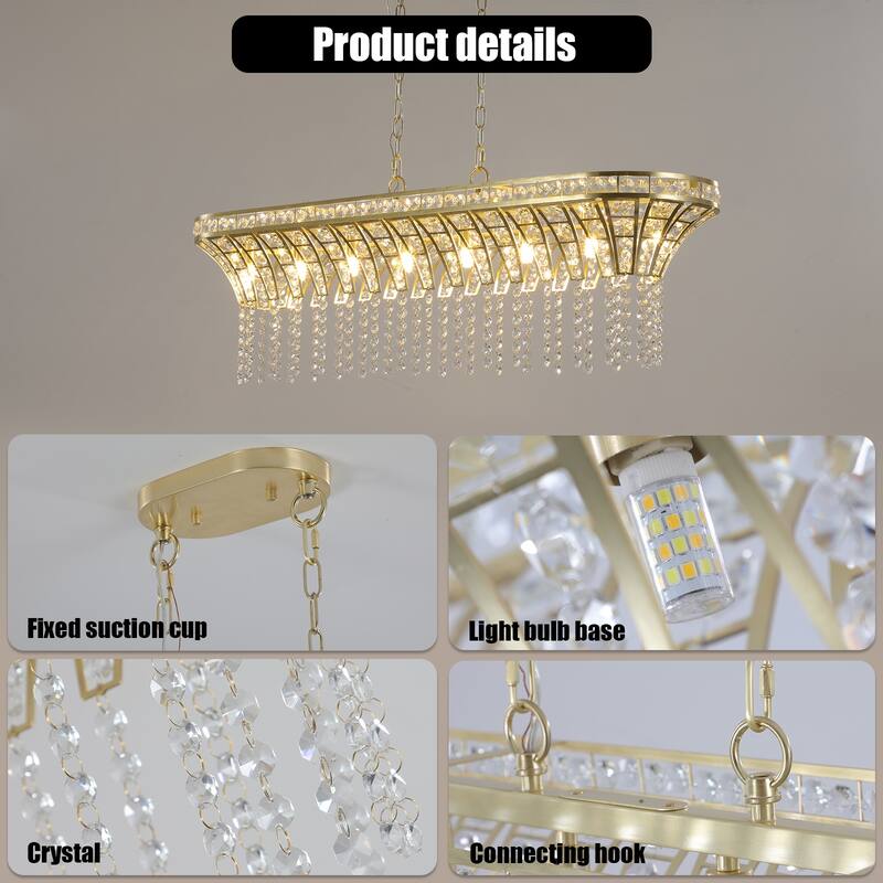 Modern Crystal Chandelier - Luxury Pendant Ceiling Light Pendant Light for Dining Room, Kitchen Island, or Living Room