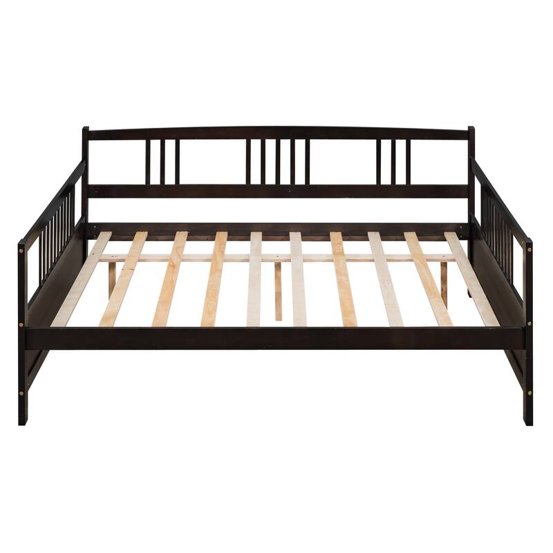 Elegant Full Size Daybed with Storage Space, Multi-Functional Bed/Sofa