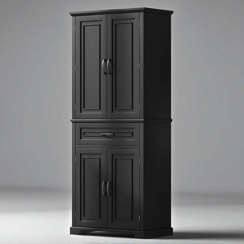 Tall Bathroom Storage Cabinet with 4 Doors, 1 Drawer, Adjustable Shelf for Bathroom or Office