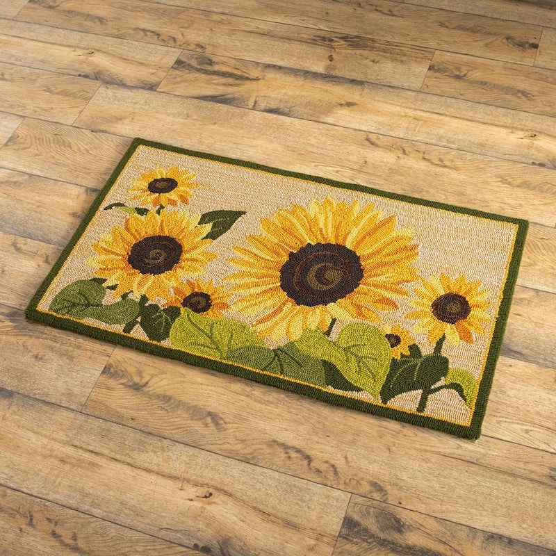 Hooked Rug Sunflower Garden 24"x42" - 5.50''W x 4.50''H x 24.00
