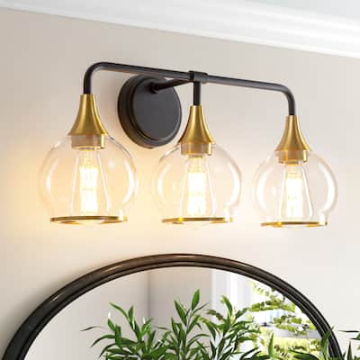 Modern Vanity Lights Dimmable Bathroom Light Fixtures with Glass Shade