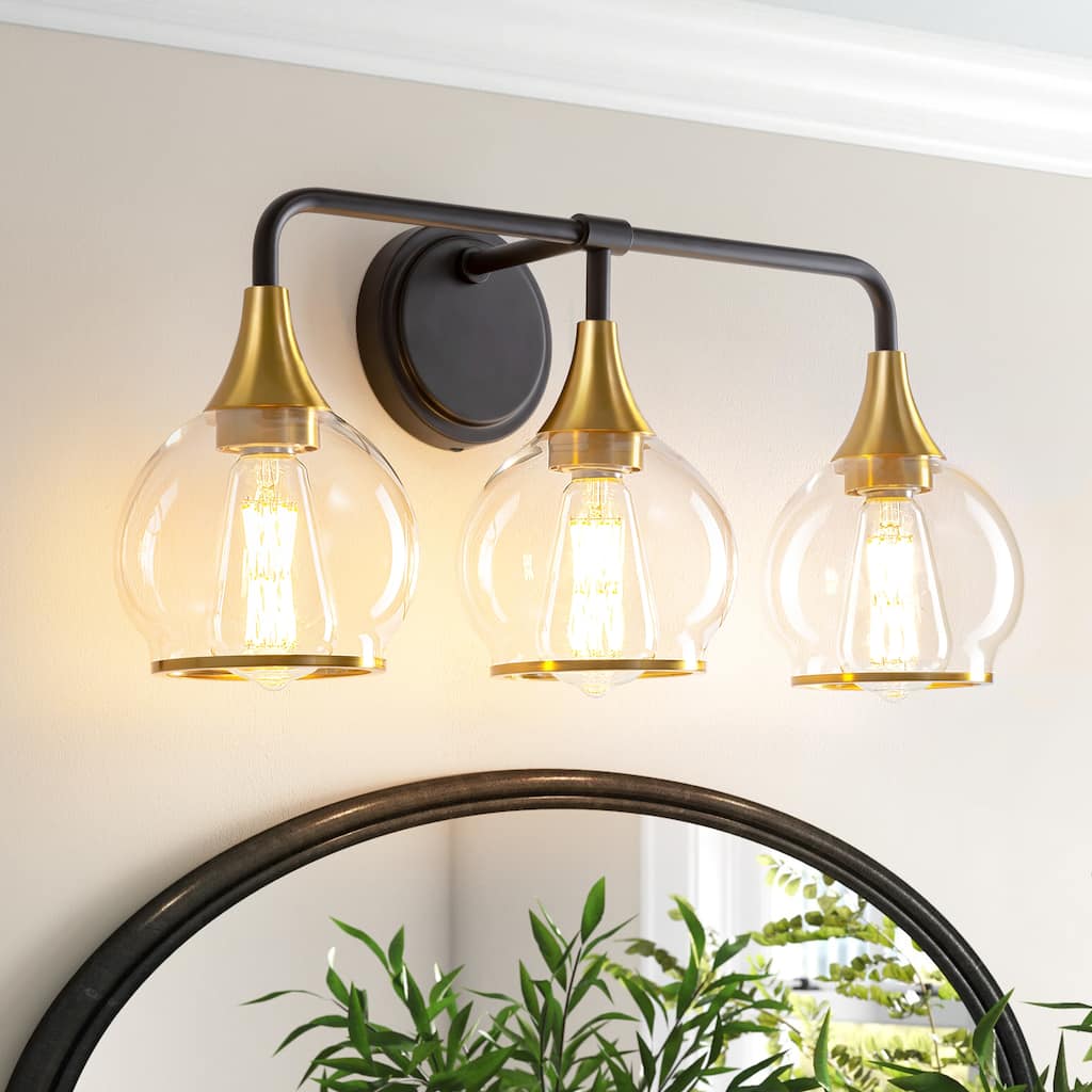 Modern Vanity Lights Dimmable Bathroom Light Fixtures with Glass Shade