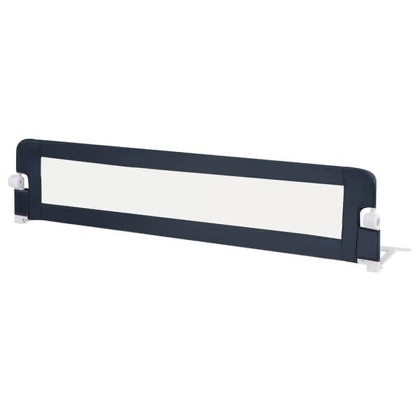 slide 2 of 19, Gymax 71'' Toddler Foldable Bed Rail w/ Adjustable Safety Strap Blue