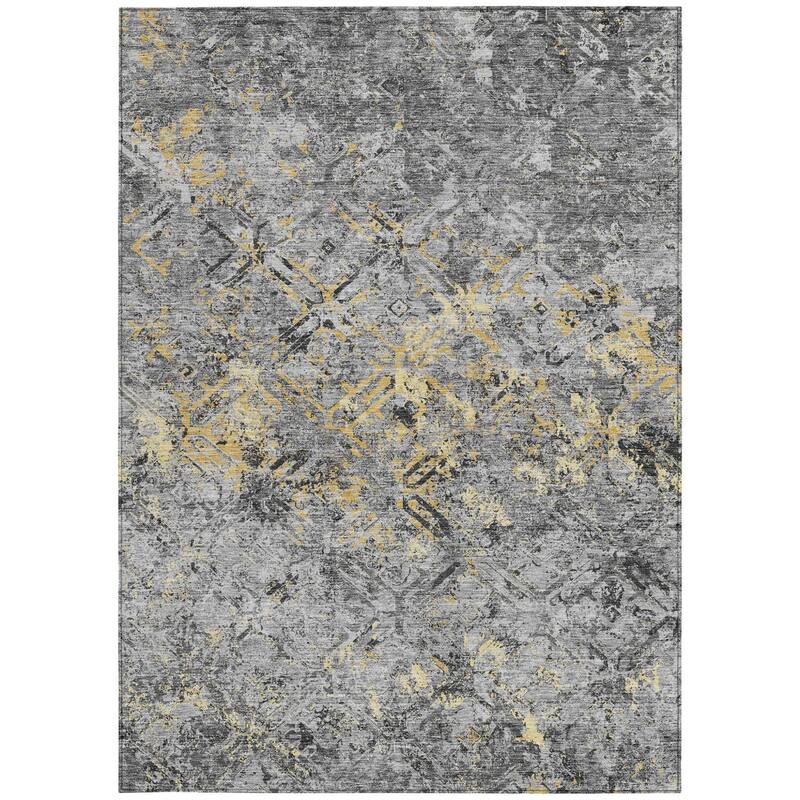 HomeRoots Geometric Transitional Rectangle Outdoor Rug