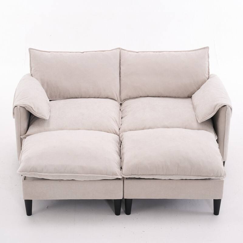 69" Convertible Modular Sofa 2 Seater with Ottoman and Storage