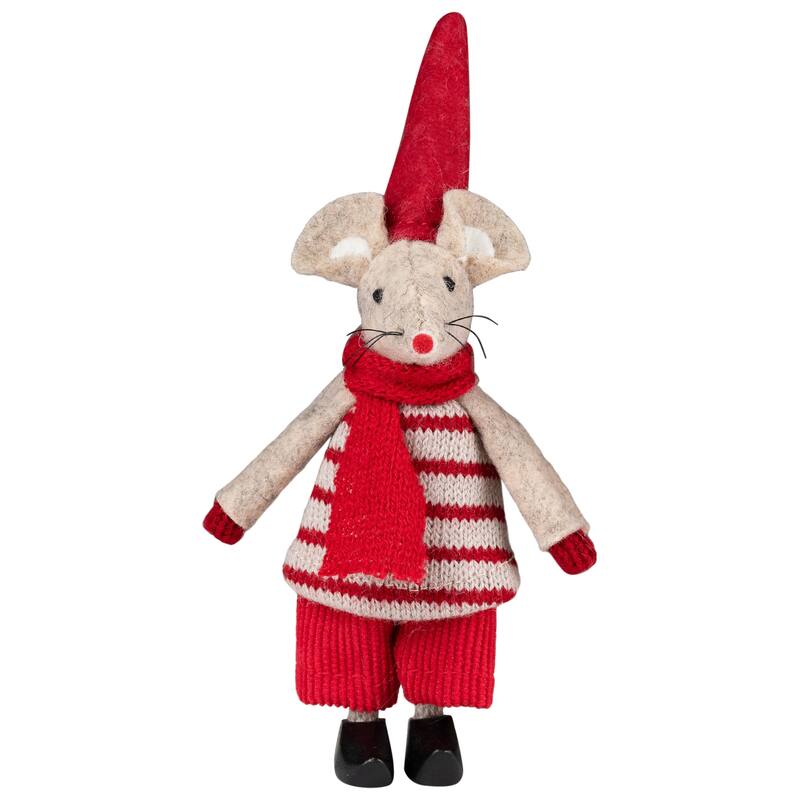 Standing Mice Christmas Decorations - 6" - Set of 2