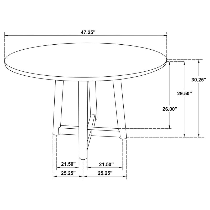 Dinah Walnut 5-piece Round Solid Wood Dining Set