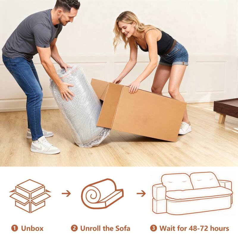 Chenille Folding Loveseat Sofa Convertible into Floor Sleeper Mattress