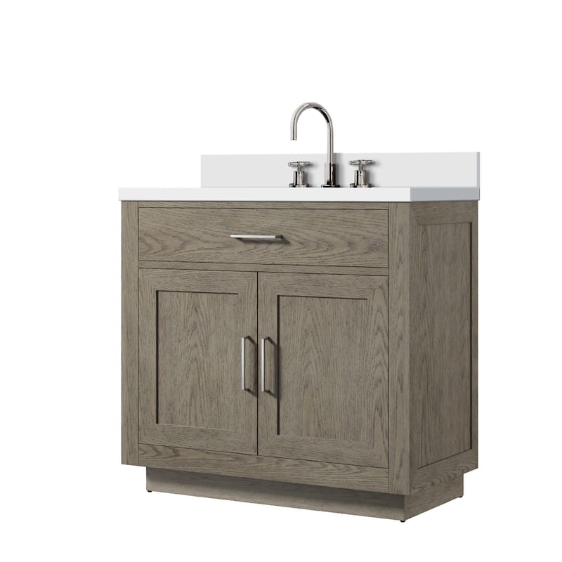 Abbey Bath Vanity with Cultured Marble Top, Sink and Faucet