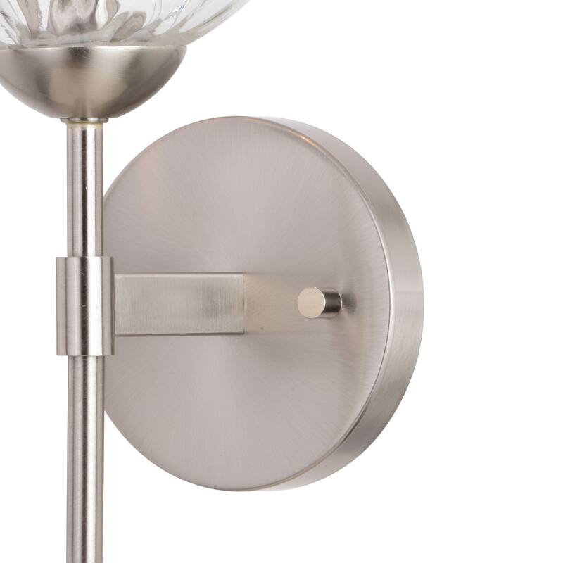 Olson 1 Light Mid-Century Modern Wall Sconce Clear Globe Glass - 6-in. W x 16.5-in. H x 7-in. D