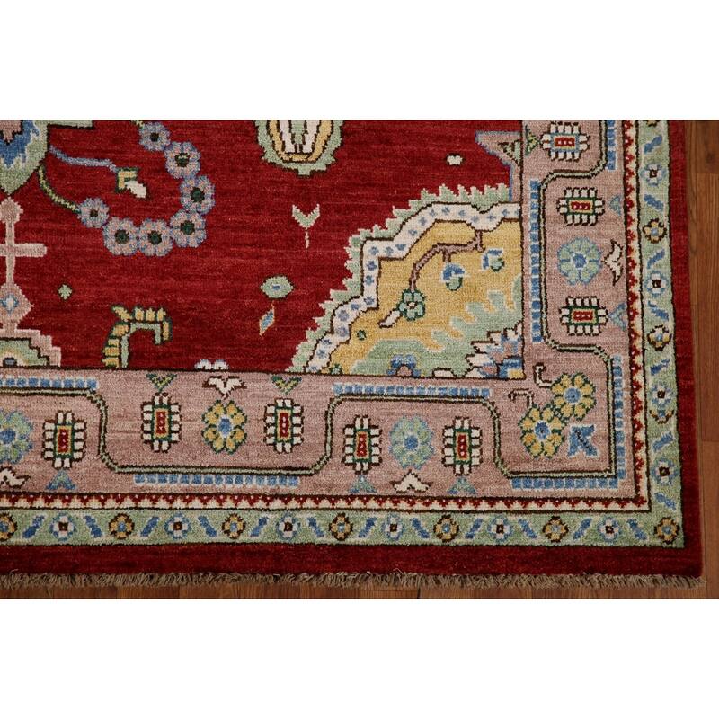 Vegetable Dye Oushak Turkish Rug Hand-knotted Wool Carpet - 6'5"x 8'3"