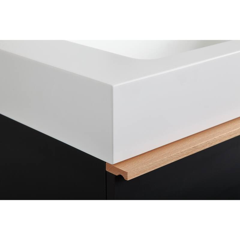 Wall Mounted Bathroom Vanity with Integrated Acrylic Sink