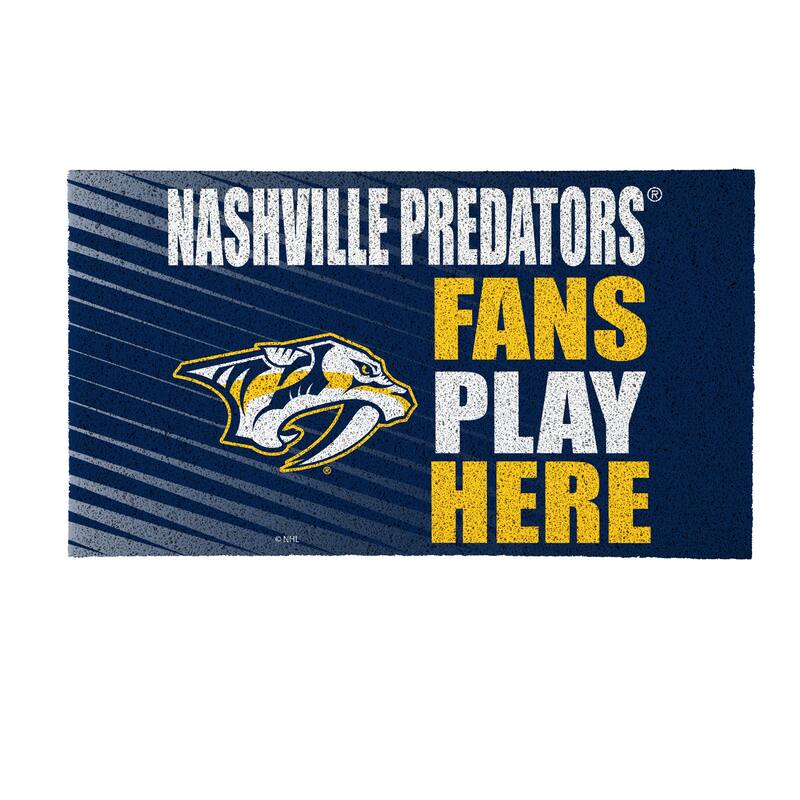 28 in. x 16 in. Nashville Predators "Fans Play Here" PVC Door Mat