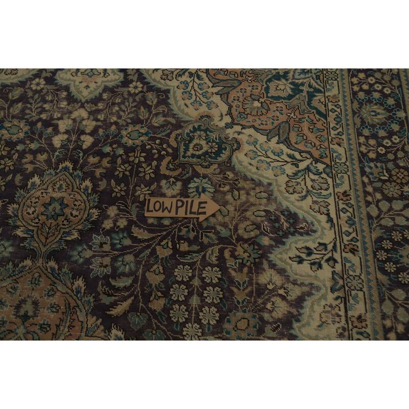 Hand Knotted Oriental 100% Wool Carpet Traditional Floral Purples Tabriz Area Rug - 11' 3'' X 8' 2''