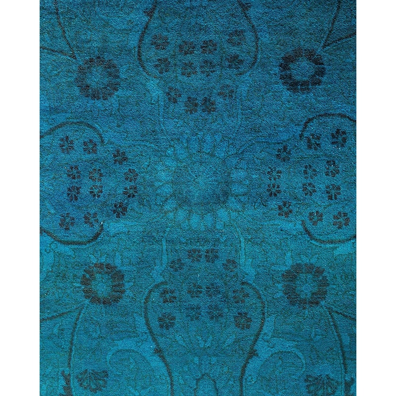 Fine Vibrance One-of-a-Kind Hand-Knotted Area Rug - Blue, 9' 1" x 12' 4" - 9' 1" x 12' 4"
