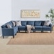 preview thumbnail 5 of 31, Zahra Fabric 7-piece Sectional Sofa Set by Christopher Knight Home Blue