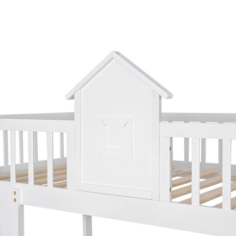 Twin over Twin Bunk Bed with Changeable Table