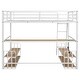 preview thumbnail 6 of 14, 61"H White Full Size Loft Bed with Open Frame Desk, Two 2-Tier Storage Shelves