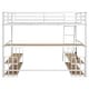 preview thumbnail 12 of 12, Loft Bed with Storage Shelves and Charging Station, Built in Desk, Safety Guardrail and Ladder
