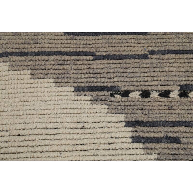 Moroccan Modern Area Rug Hand-Knotted Wool Carpet - 8'11"x 13'1"