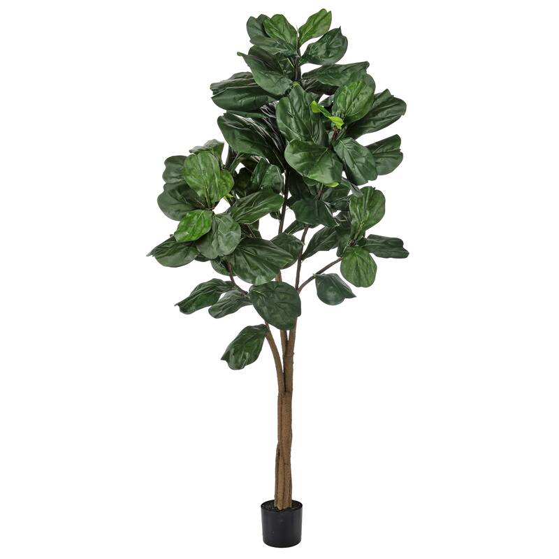 7' Uv Potted Fiddle Leaf Fig Tree