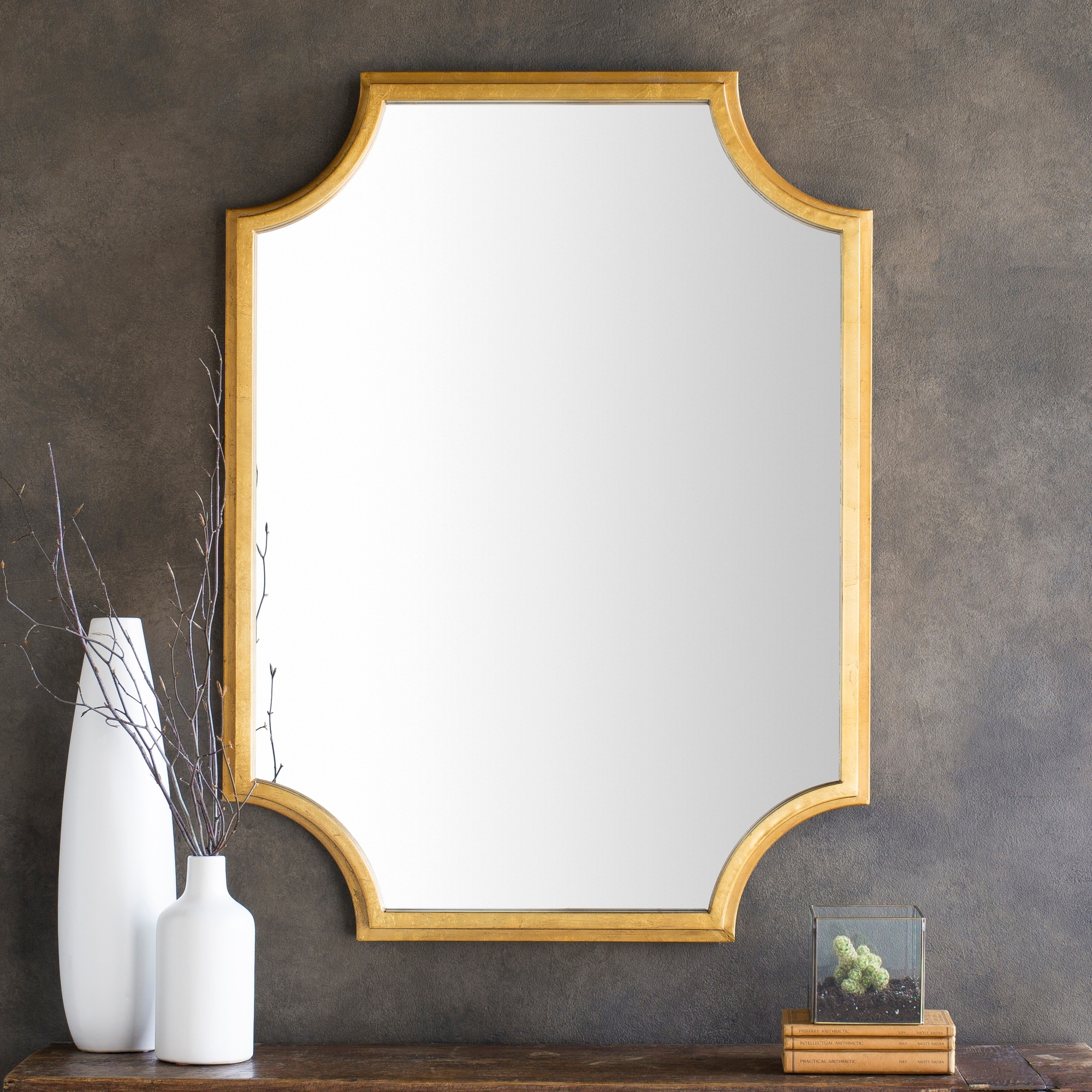 Valnwy Gilded Finish Wall Mirror - 29.8" x 40"