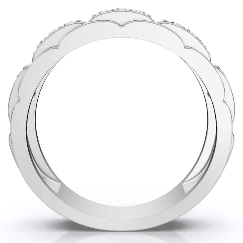 Bliss Diamond 1/3 Ct Mens Lab Grown Diamond Wedding Ring White Gold Anniversary Band