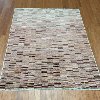 HERAT ORIENTAL Handmade Gabbeh Wool Rug - 4'10" x 6'1"