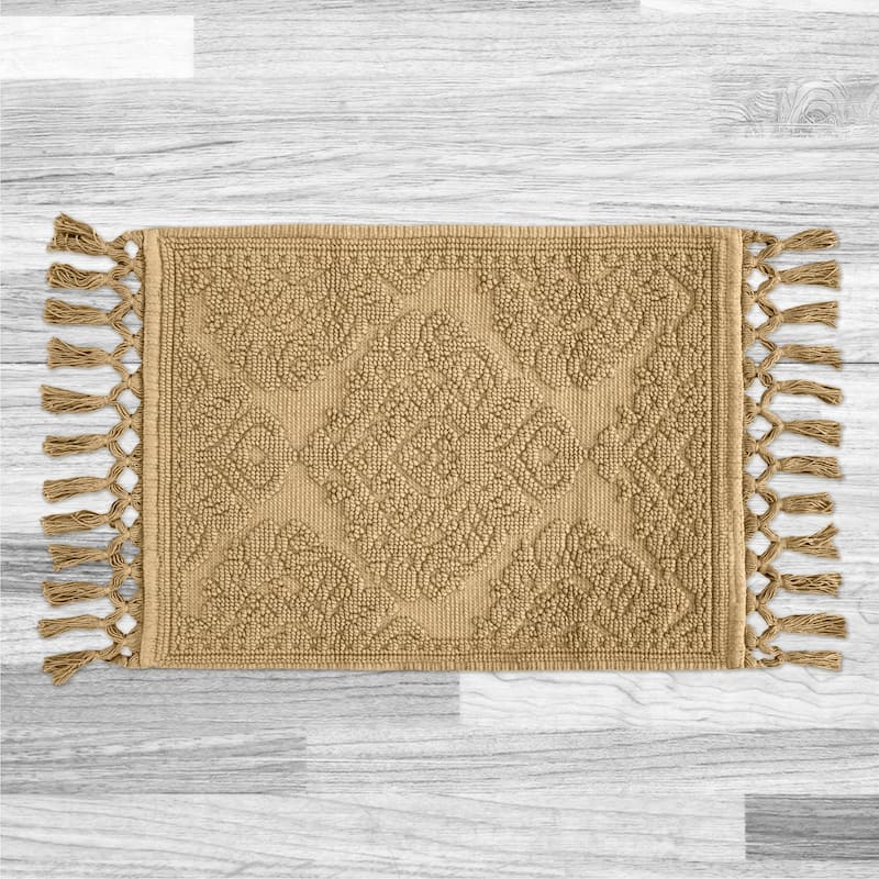 Jean Pierre Ricardo Cotton Fringe Bath Rug