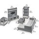 preview thumbnail 4 of 5, Badger Basket Media Room Furniture Set for 18 inch Dolls - Gray/White