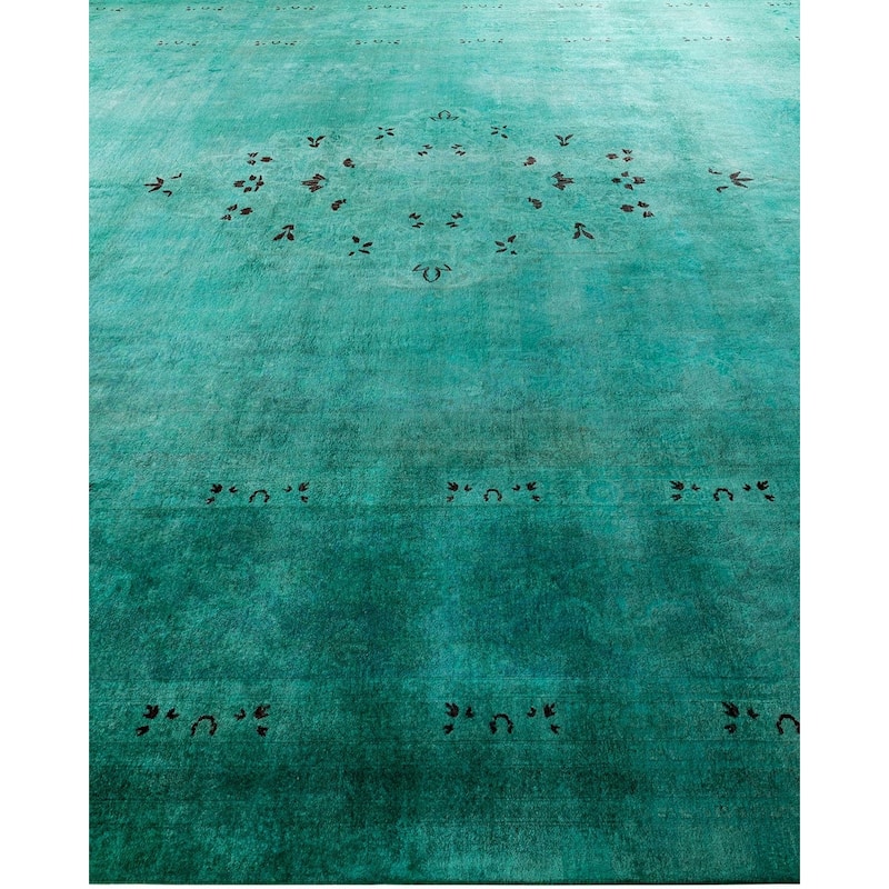 Contemporary Overdyed Wool Hand Knotted Area Rug - 10' 5" x 14' 8"