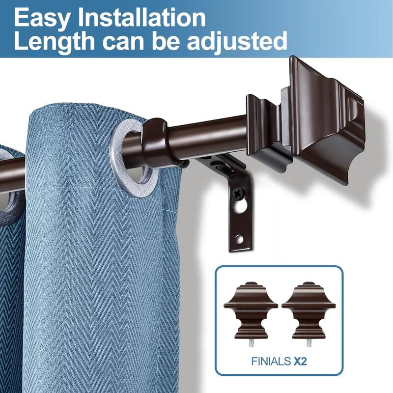 1-inch Diameter Pila Adjustable Single Drapery Curtain Rod