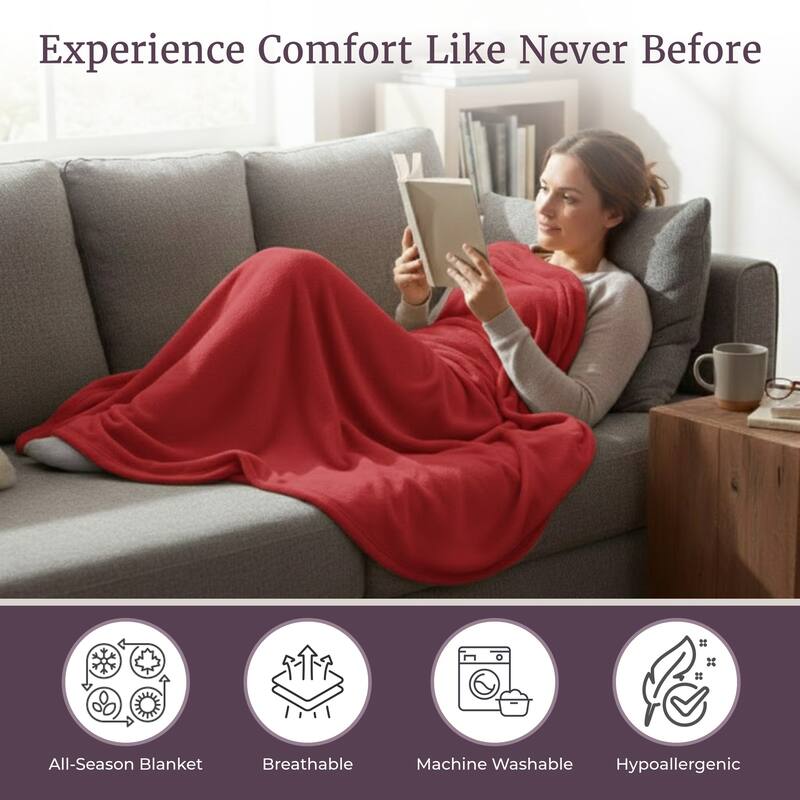 Flannel Fleece Throw Blanket by Windsor Home