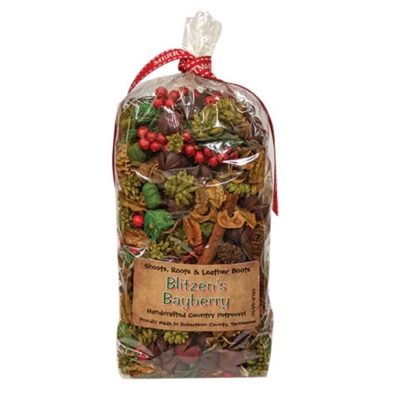 Decorative Bayberry Potpourri with Pinecones, Berries and Petals 5 Cups Brown Green Red - 8.5" H x 4.5" W x 2" D