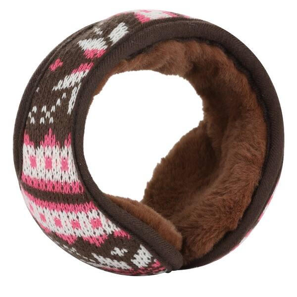 Shop Warm Foldable Winter Knit Earmuffs For Women Men Coffee On