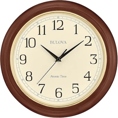 Bulova Atomic Time 2 Analog Wall Clock C5004