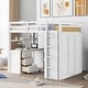 preview thumbnail 3 of 11, Muti-Functional Full Size Loft Bed with Desk and Wardrobe, Solid Guardrails and Ladder