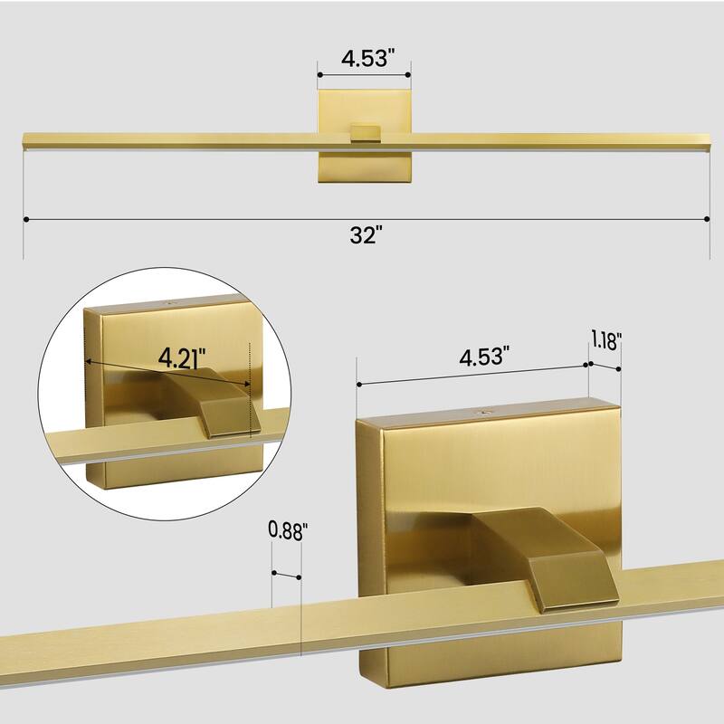 Modern Vanity Lighting Fixtures 24/32/39'' Bathroom Vanity Lights Over Mirror Wall Sconce for Bathroom