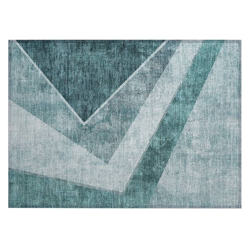 Machine Washable Indoor/ Outdoor Chantille Modern Geometric Rug