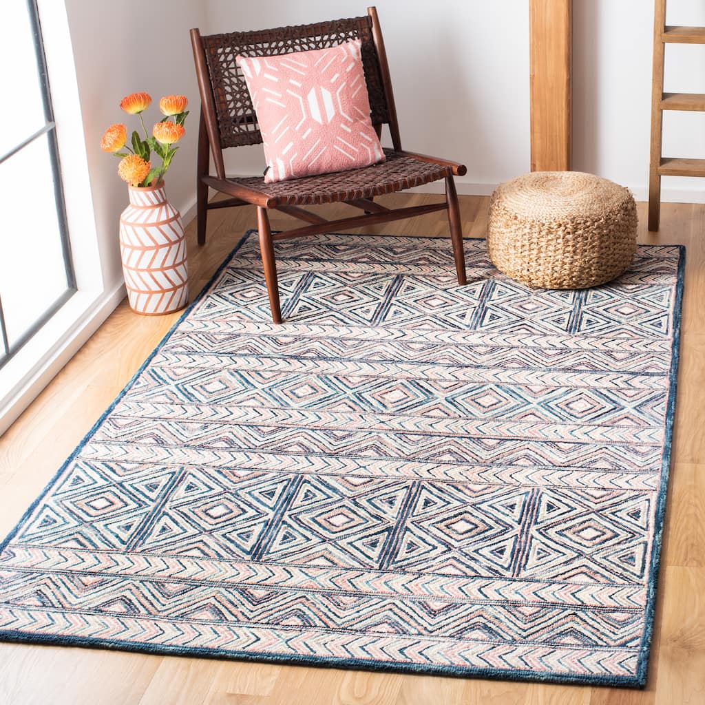 SAFAVIEH Handmade Micro-Loop Maider Transitional Wool Rug