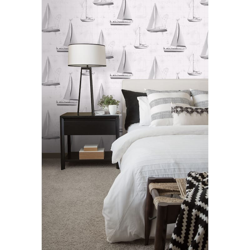 Galerie Wallcoverings Global Fusion Nautical Sailboats Non-woven Matte Wallpaper Roll
