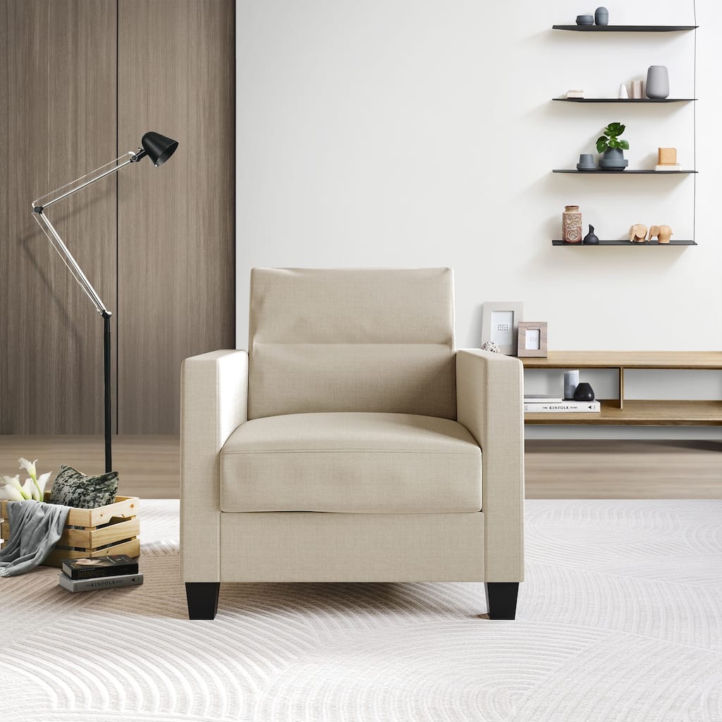 CraftPorch Clean and Minimalist Linen Upholstered Arm Chair