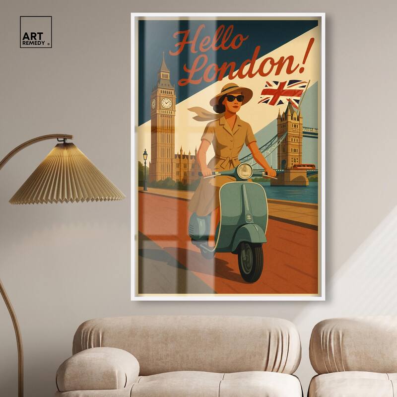 Scooter English Travel Shadowbox by Art Remedy