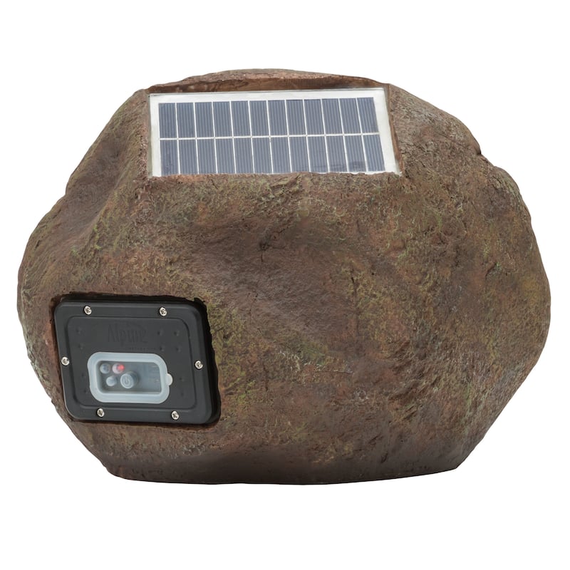 Alpine Corporation Weather-resistant Bluetooth Solar-Powered Outdoor Wireless Rock Speaker - Set of 2